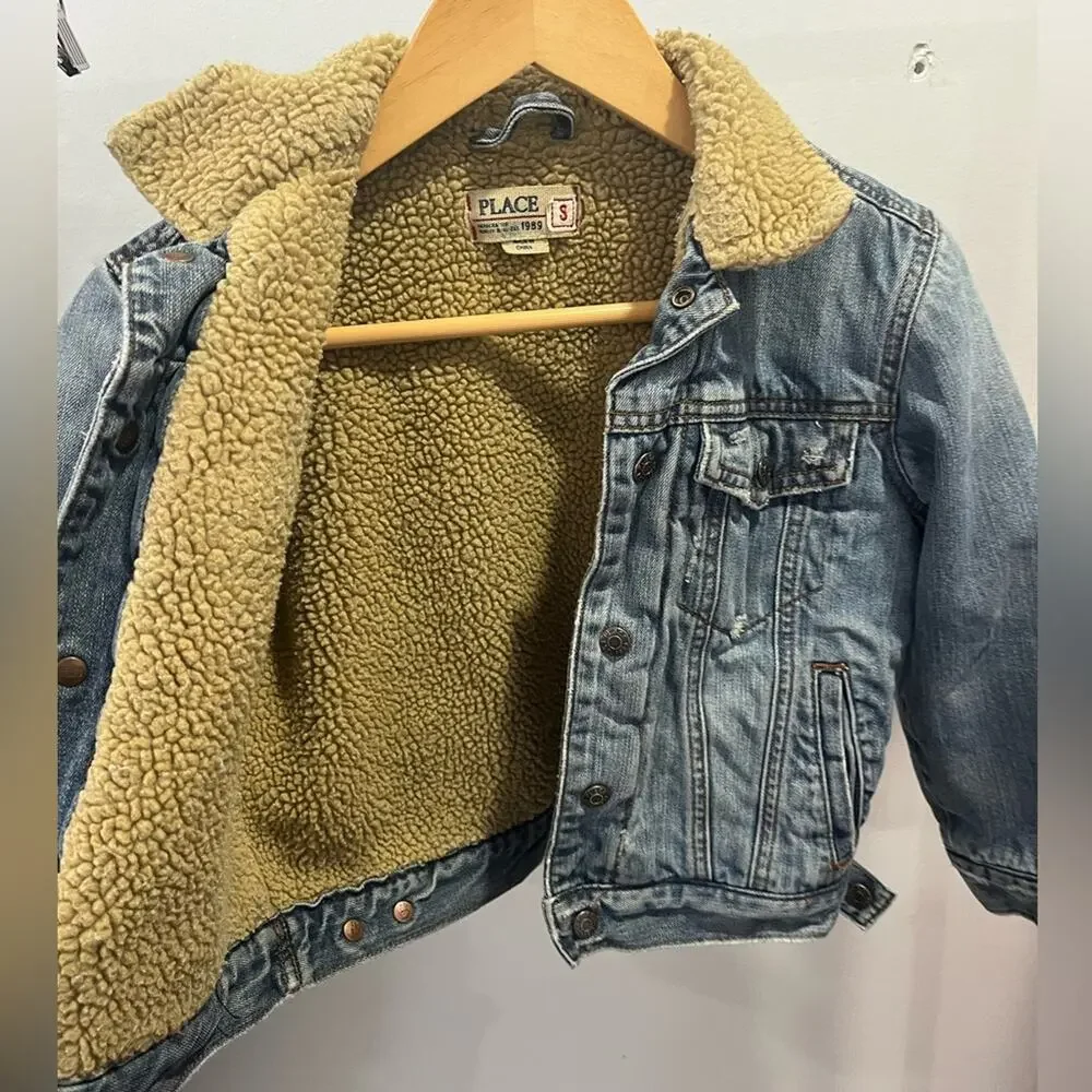 Children’s Place Sherpa Lined‎ Denim Jacket Size Small